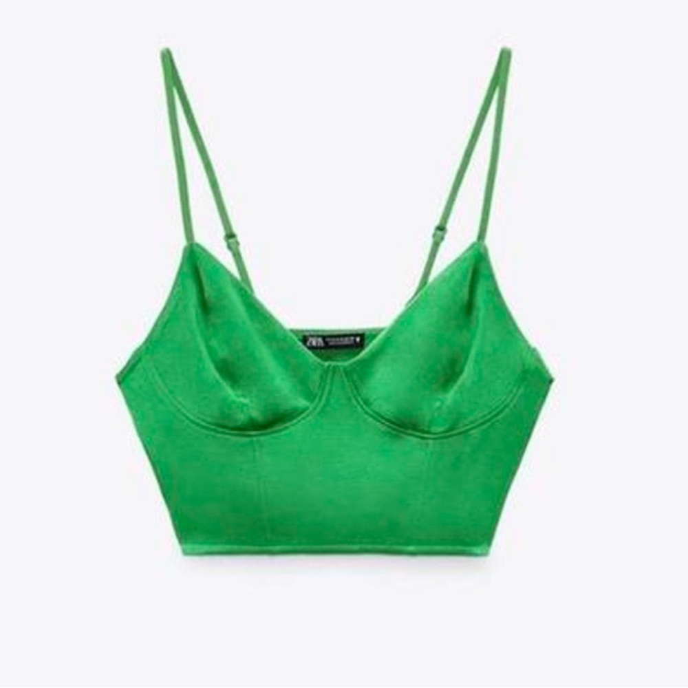 Zara Satin Bustier Crop Top